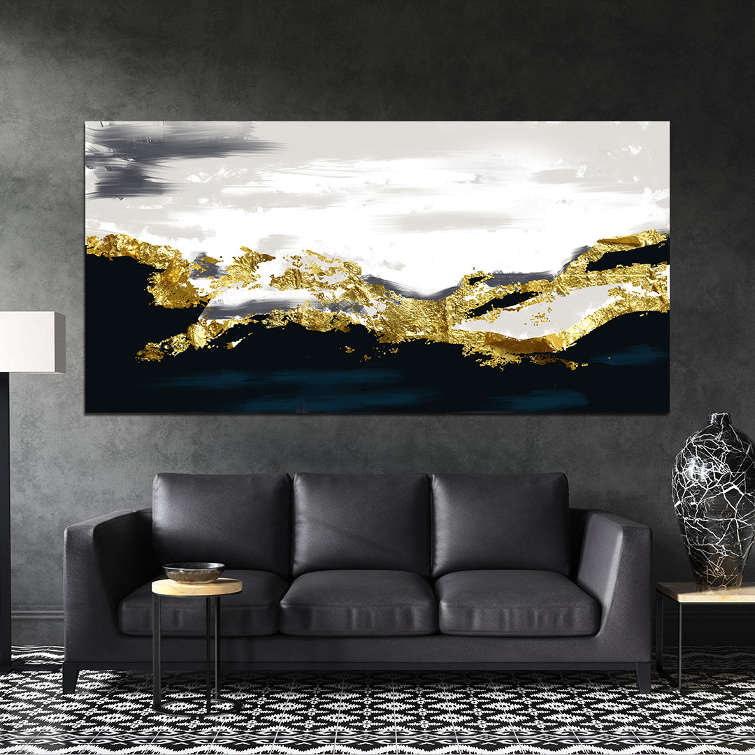 Golden Flake Abstract - Canvas Print