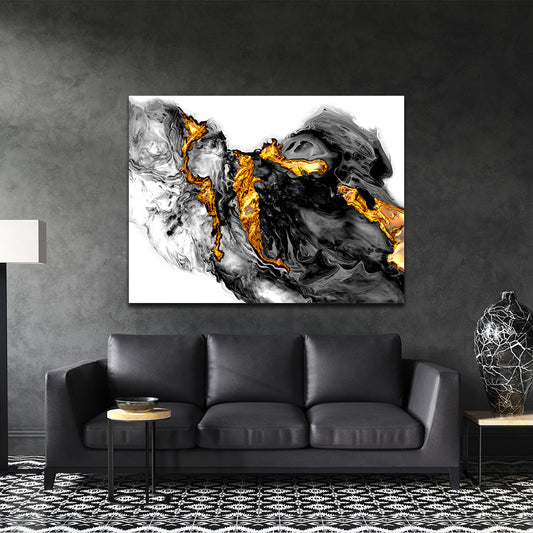 Black & Gold Abstract - Canvas Print