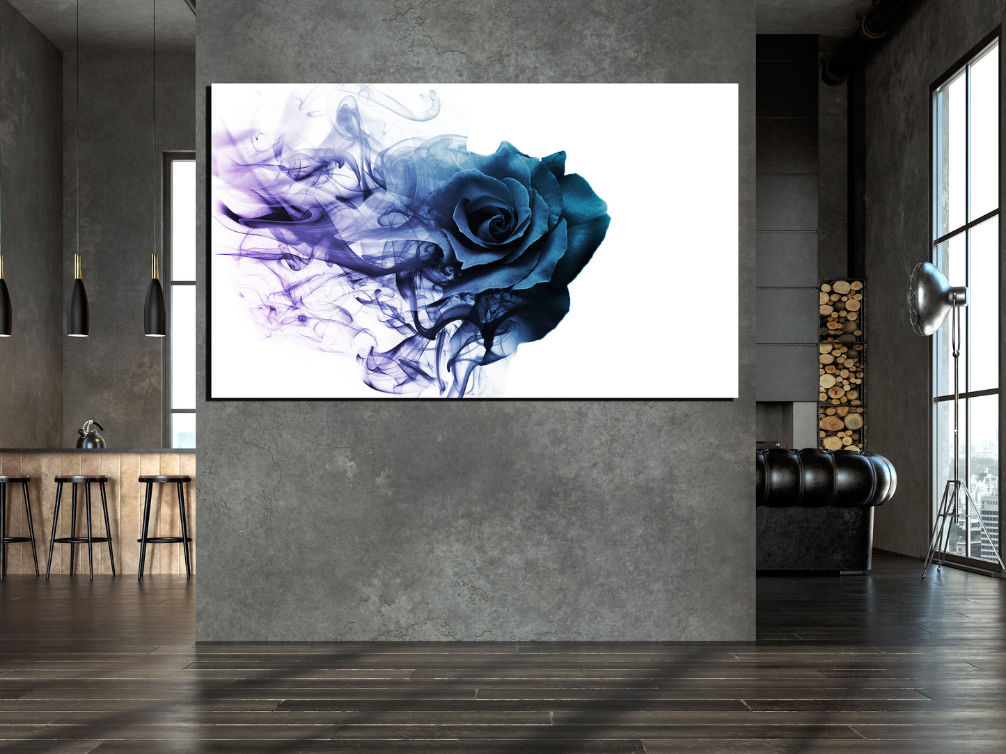 Blue Purple Rose - Canvas Print