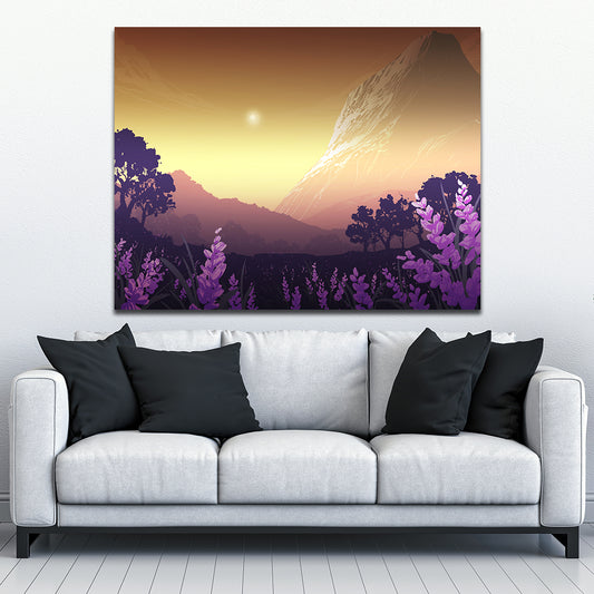 Valley Scape Minimalistic Style - Canvas Print