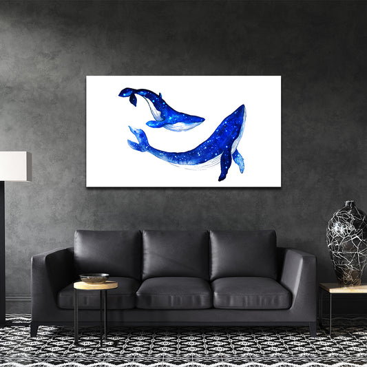 Water Color Whales - Canvas Print