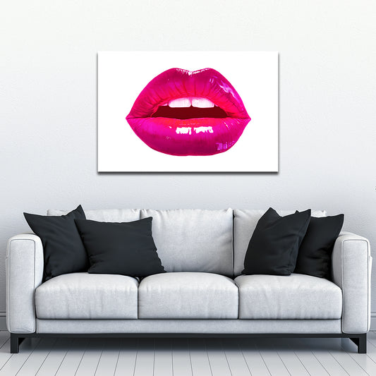 Lips Hot Pink - Canvas Print