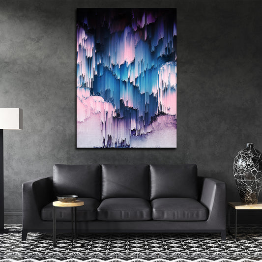 Cotton Candy Waterfall Glitch - Canvas Print