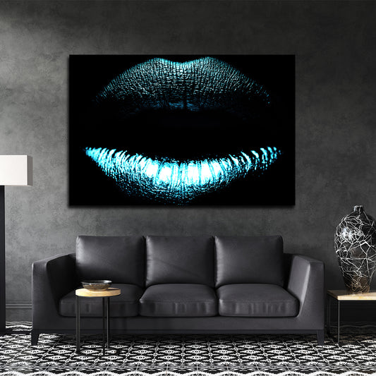 Blue Lipstick - Canvas Print