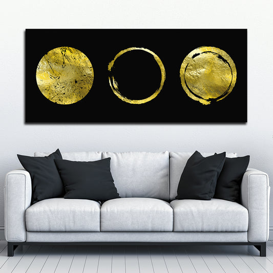 Gold Circle Phases - Canvas Print