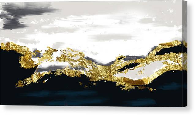 Golden Flake Abstract - Canvas Print